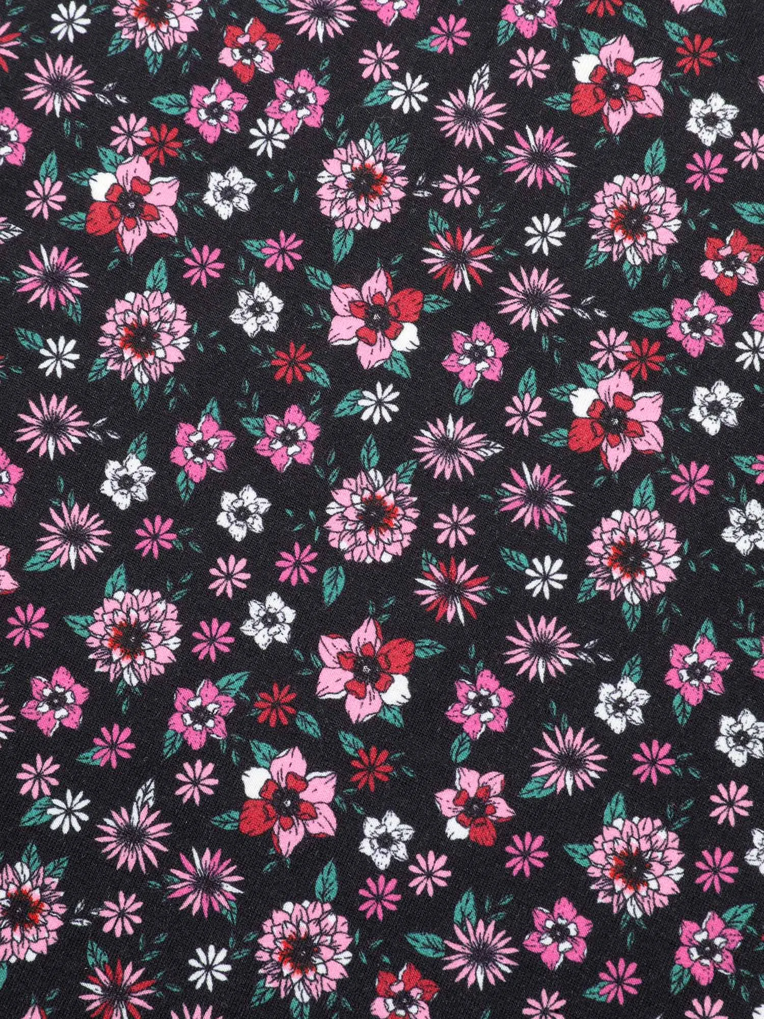 Ditsy Floral Crew Neck Curved Hem T-shirt sold by Bloomchic product image thumbnail 5