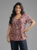 V Neck Animal Print T-shirt sold by Bloomchic
