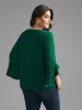 Solid Keyhole Ruffle Sleeve Blouse sold by Bloomchic