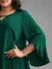 Solid Keyhole Ruffle Sleeve Blouse sold by Bloomchic