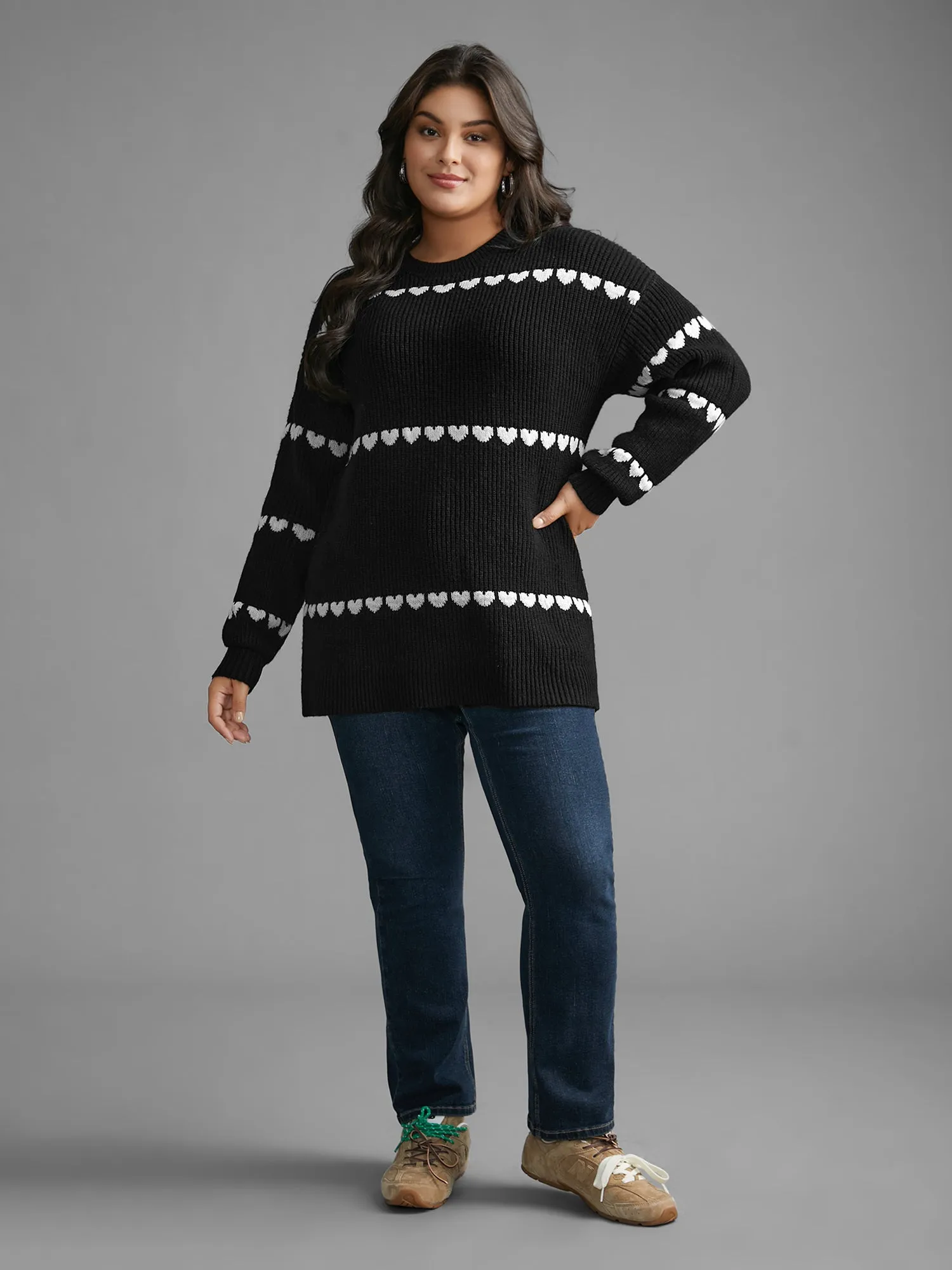 Supersoft Essentials Heart Jacquard Pullover sold by Bloomchic product image thumbnail 3
