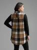 Plaid Flap Detail Sleeveless Jacket sold by Bloomchic