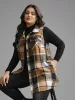 Plaid Flap Detail Sleeveless Jacket sold by Bloomchic