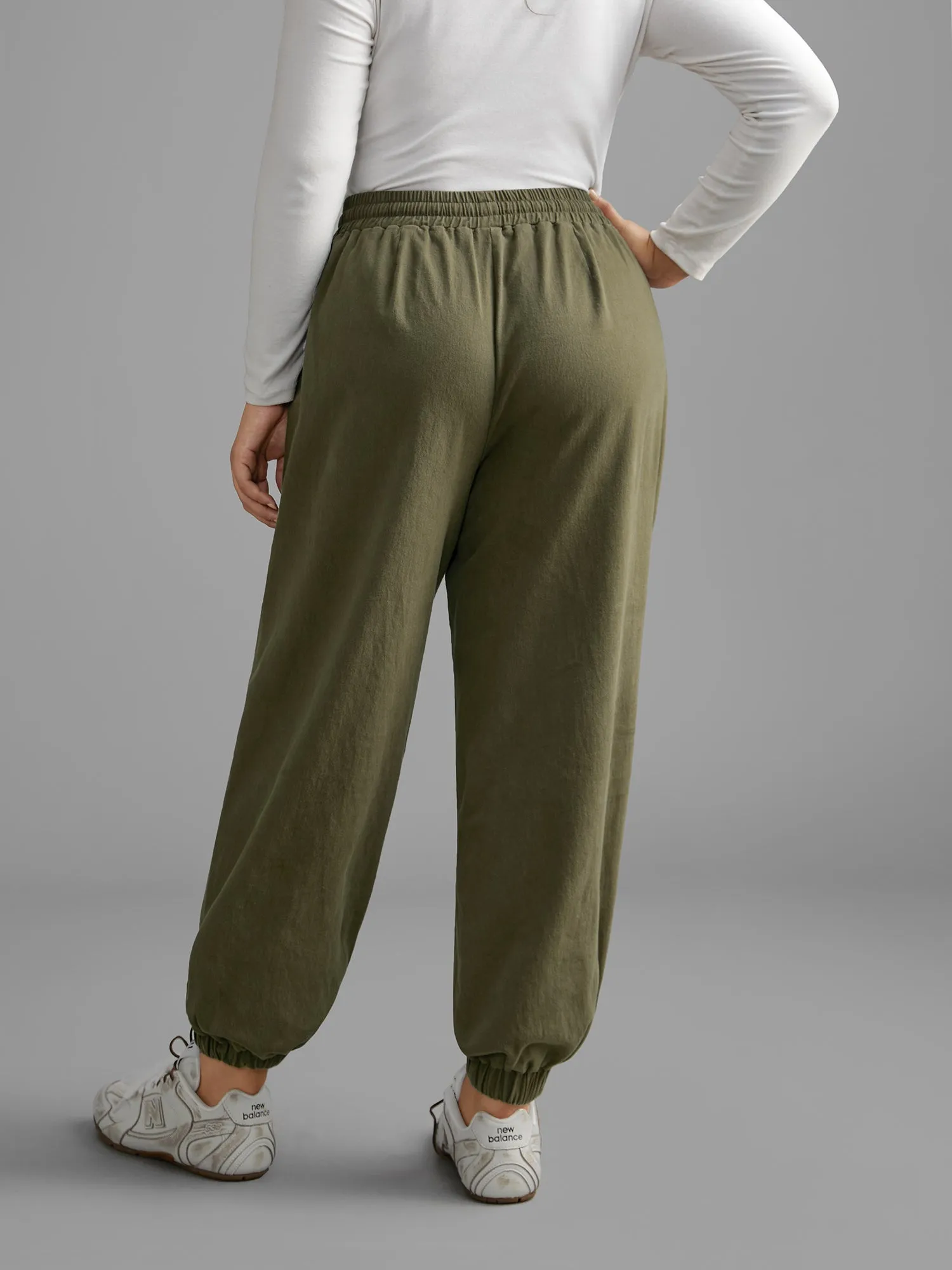 Solid Drawstring Patch Pocket Carrot Pants sold by Bloomchic product image thumbnail 3