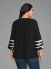 Sequin Patchwork Keyhole Bell Sleeve Blouse sold by Bloomchic