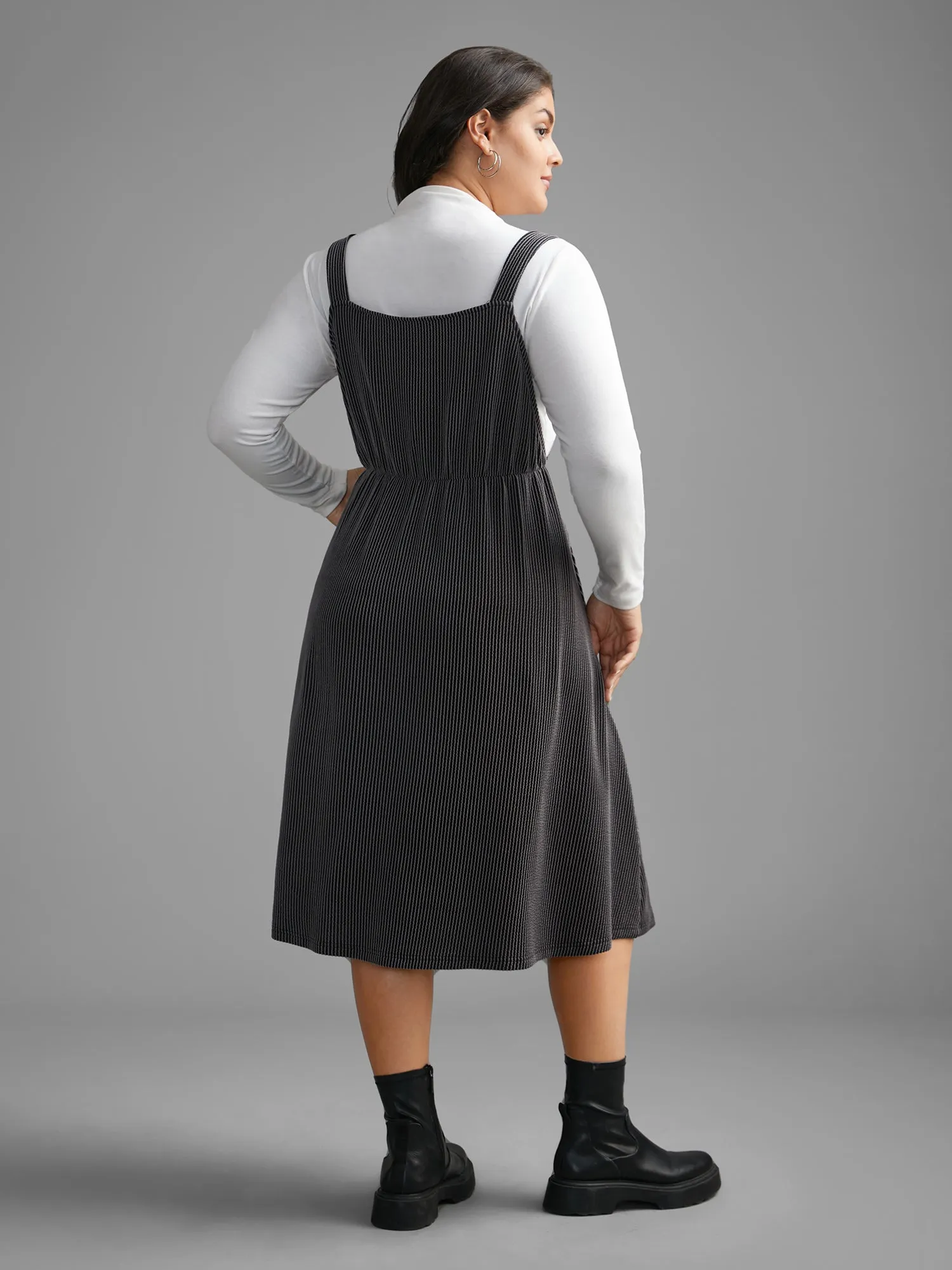 Texture Square Neck Midi Dress sold by Bloomchic product image thumbnail 5