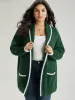 Contrast Trim Fuzzy Patched Pocket Cardigan sold by Bloomchic