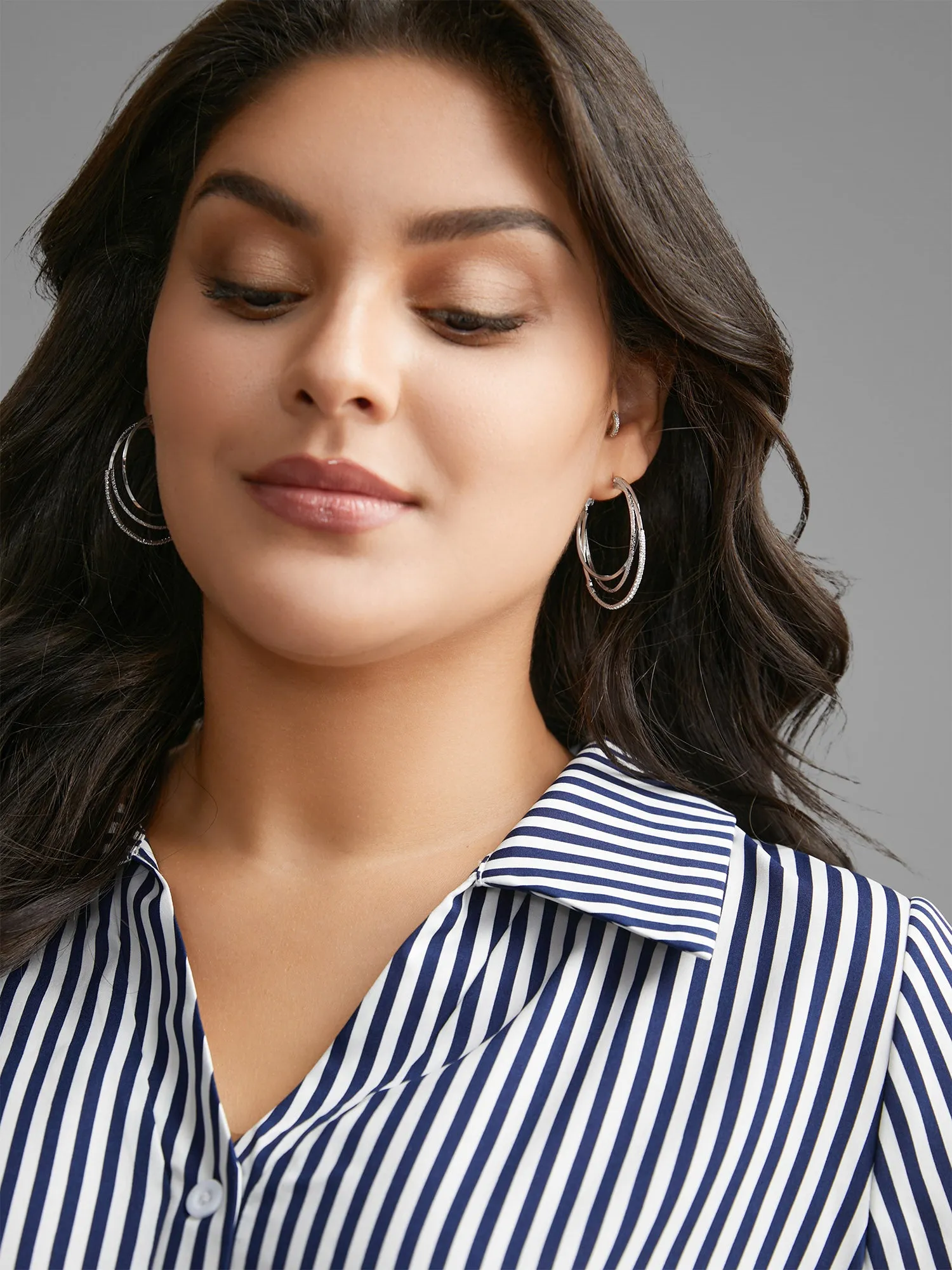 Minimalist Layered Hoop Earrings sold by Bloomchic product image thumbnail 3