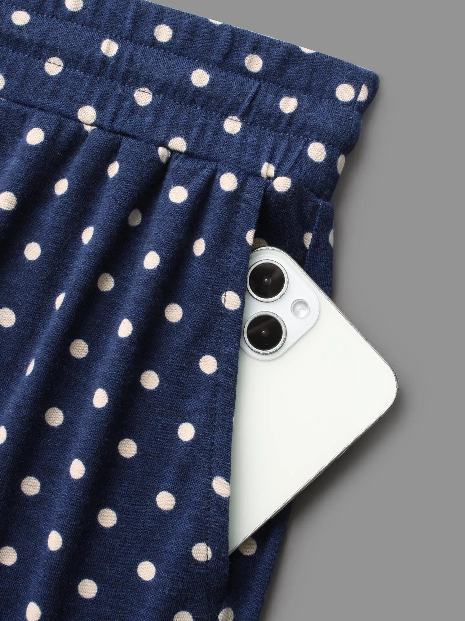 Polka Dot Drawstring Elastic Waist Lounge Bottoms sold by Bloomchic product image thumbnail 4