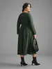Square Neck Plain Button Detail Dress sold by Bloomchic