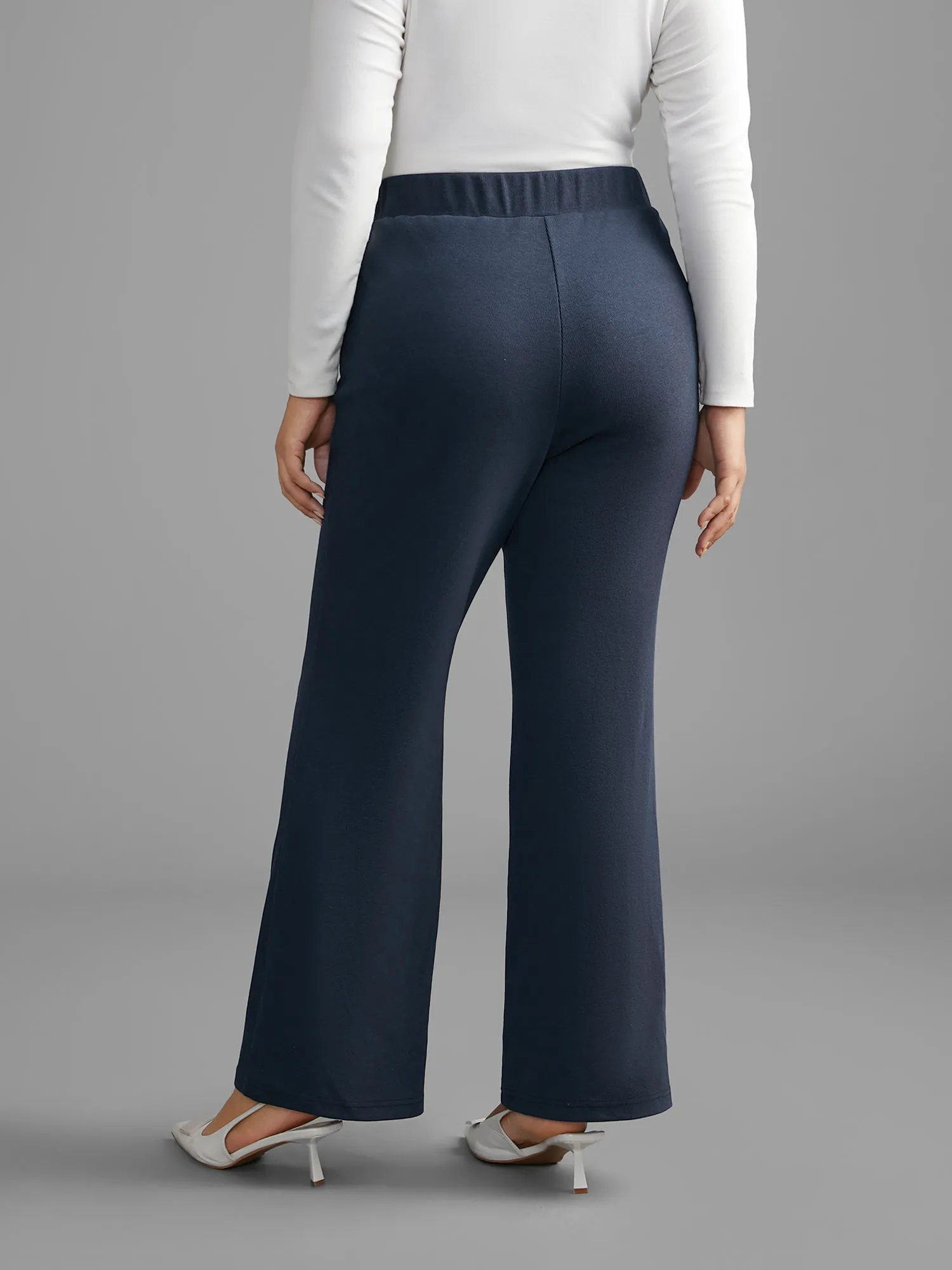 Plain Textured Stretchy Bootcut Pants sold by Bloomchic product image thumbnail 3