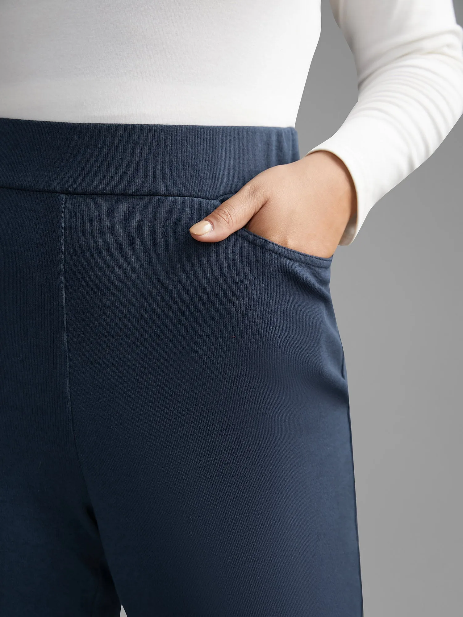 Plain Textured Stretchy Bootcut Pants sold by Bloomchic product image thumbnail 4