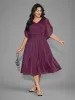 Glitter Mesh Petal Sleeve Midi Dress sold by Bloomchic