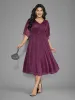 Glitter Mesh Petal Sleeve Midi Dress sold by Bloomchic