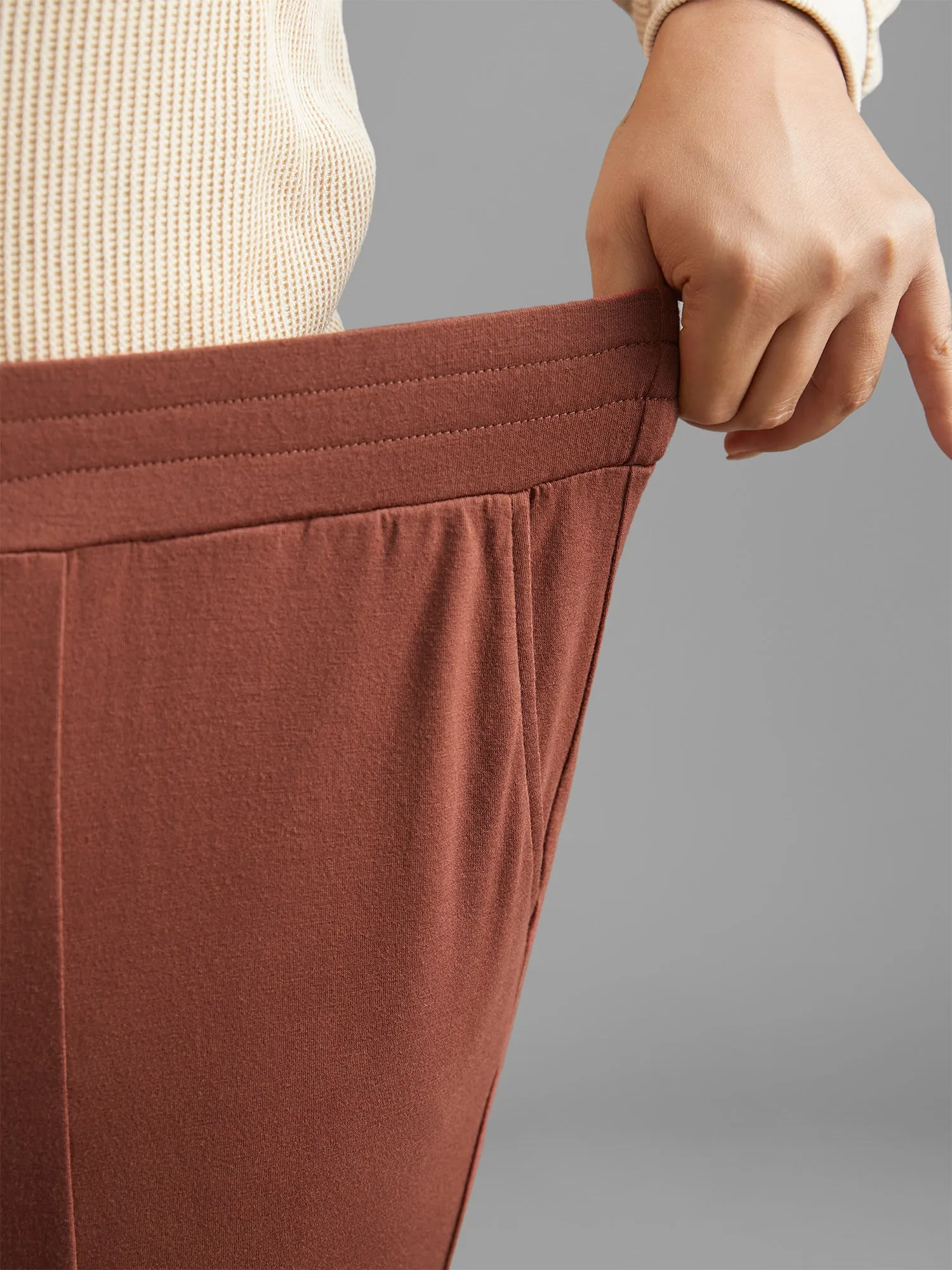 Solid Elastic Waist Gathered Lounge Bottoms sold by Bloomchic product image thumbnail 5