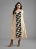 Square Neck Plaid Patchwork Knit Dress sold by Bloomchic