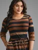Striped Elastic Waist Tie Knot Dress sold by Bloomchic