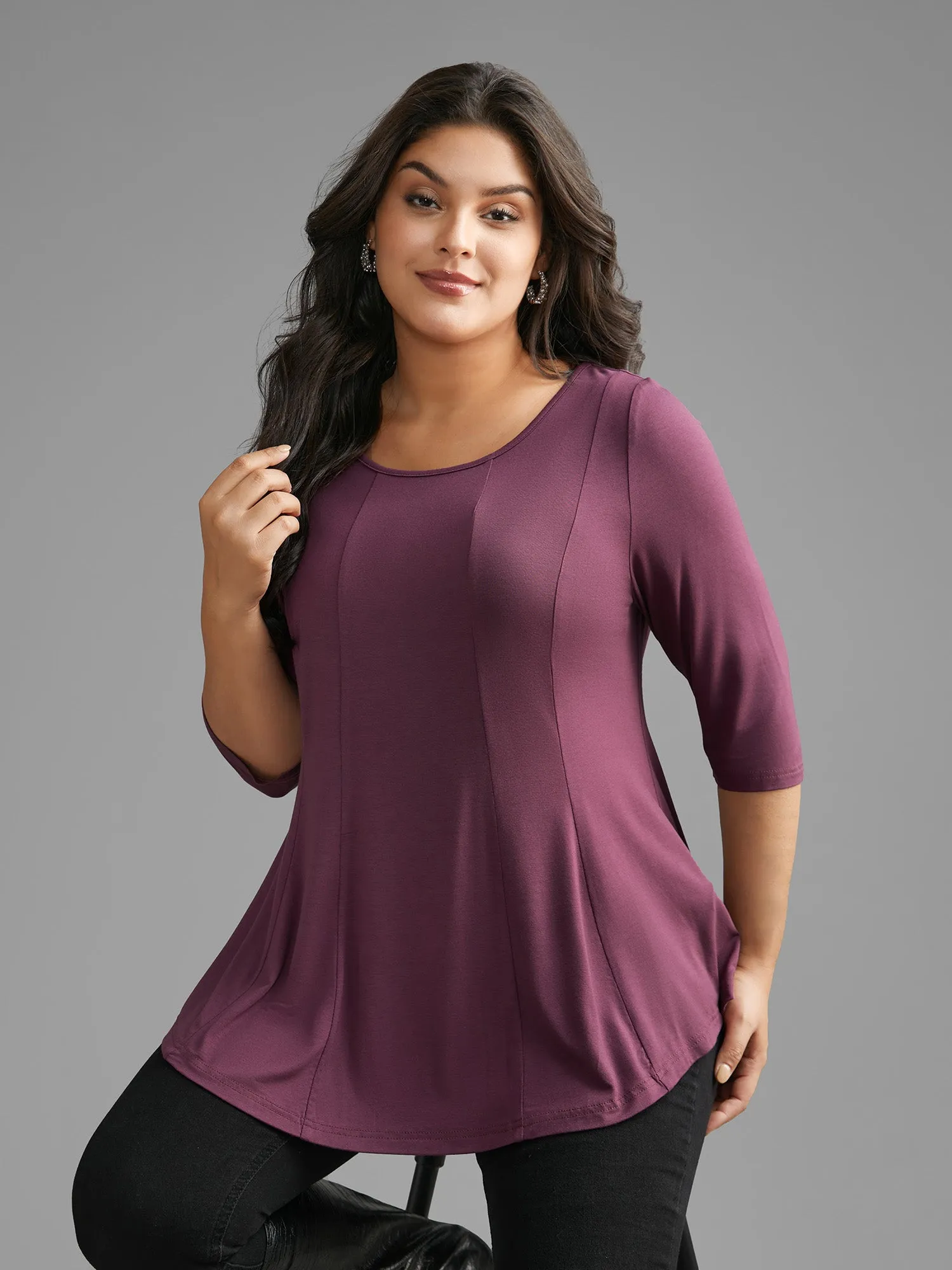 Supersoft Essentials Round Neck Stretchy T-shirt sold by Bloomchic