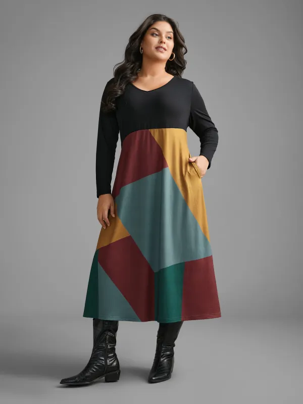 Supersoft Essentials Colorblock Contrast Midi Dress sold by Bloomchic