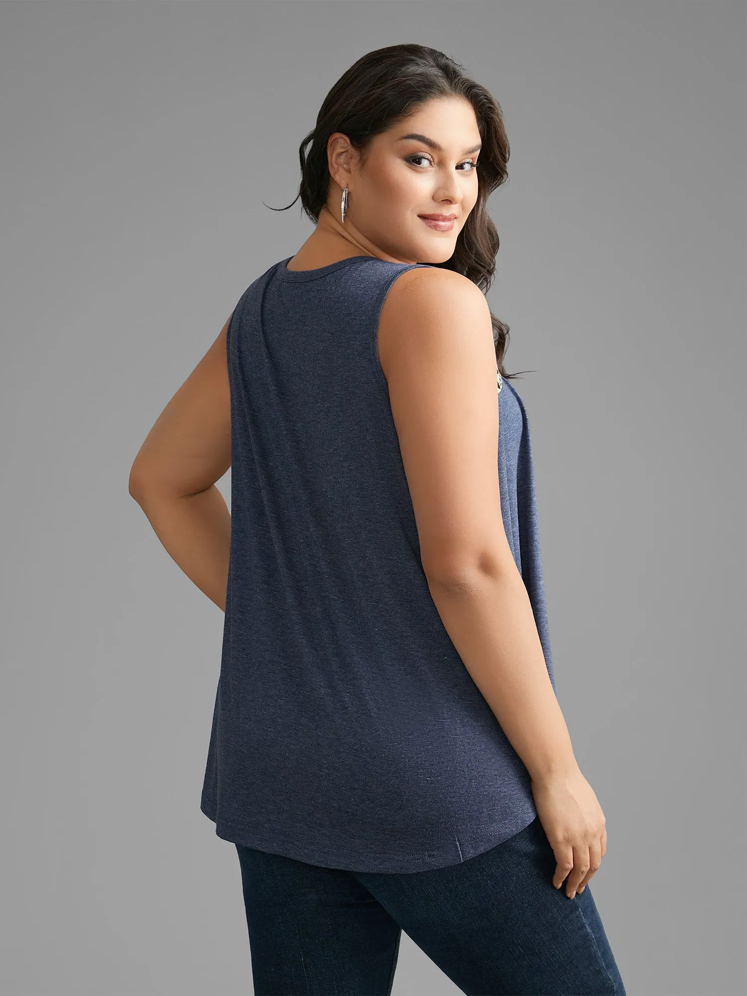 Leopard Print Patchwork Gathered Tank Top sold by Bloomchic product image thumbnail 4