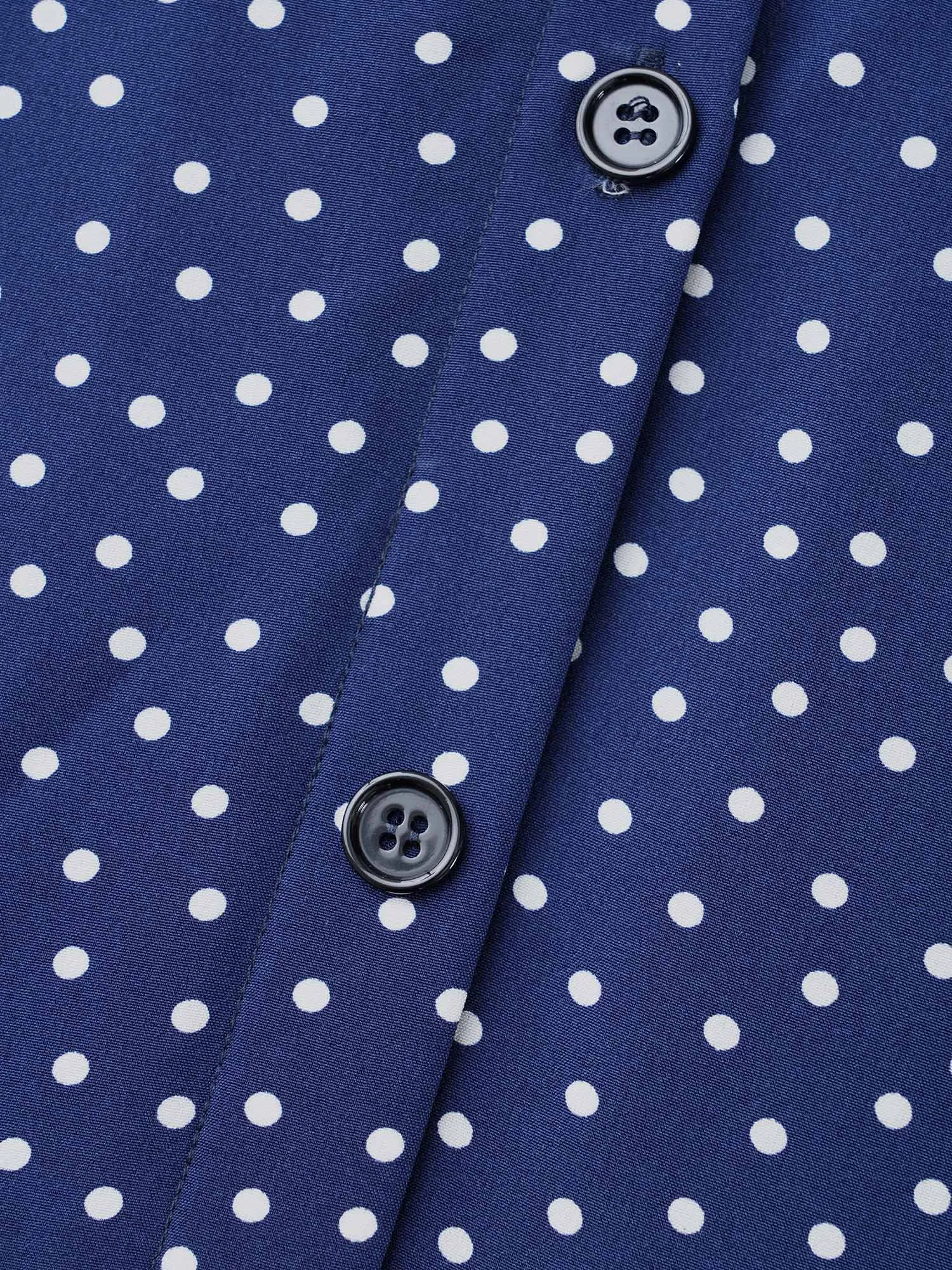Polka Dot Shirt Collar Belted Dress sold by Bloomchic product image thumbnail 5