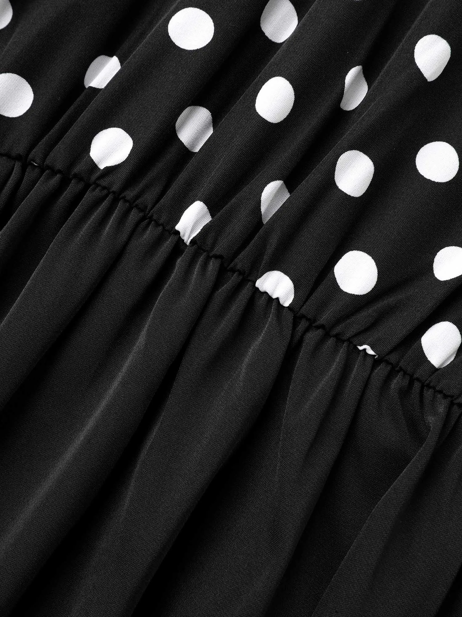 Polka Dot Patchwork Keyhole Dress sold by Bloomchic product image thumbnail 5