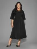 Lace Panel Elastic Waist Ruffle Sleeve Dress sold by Bloomchic