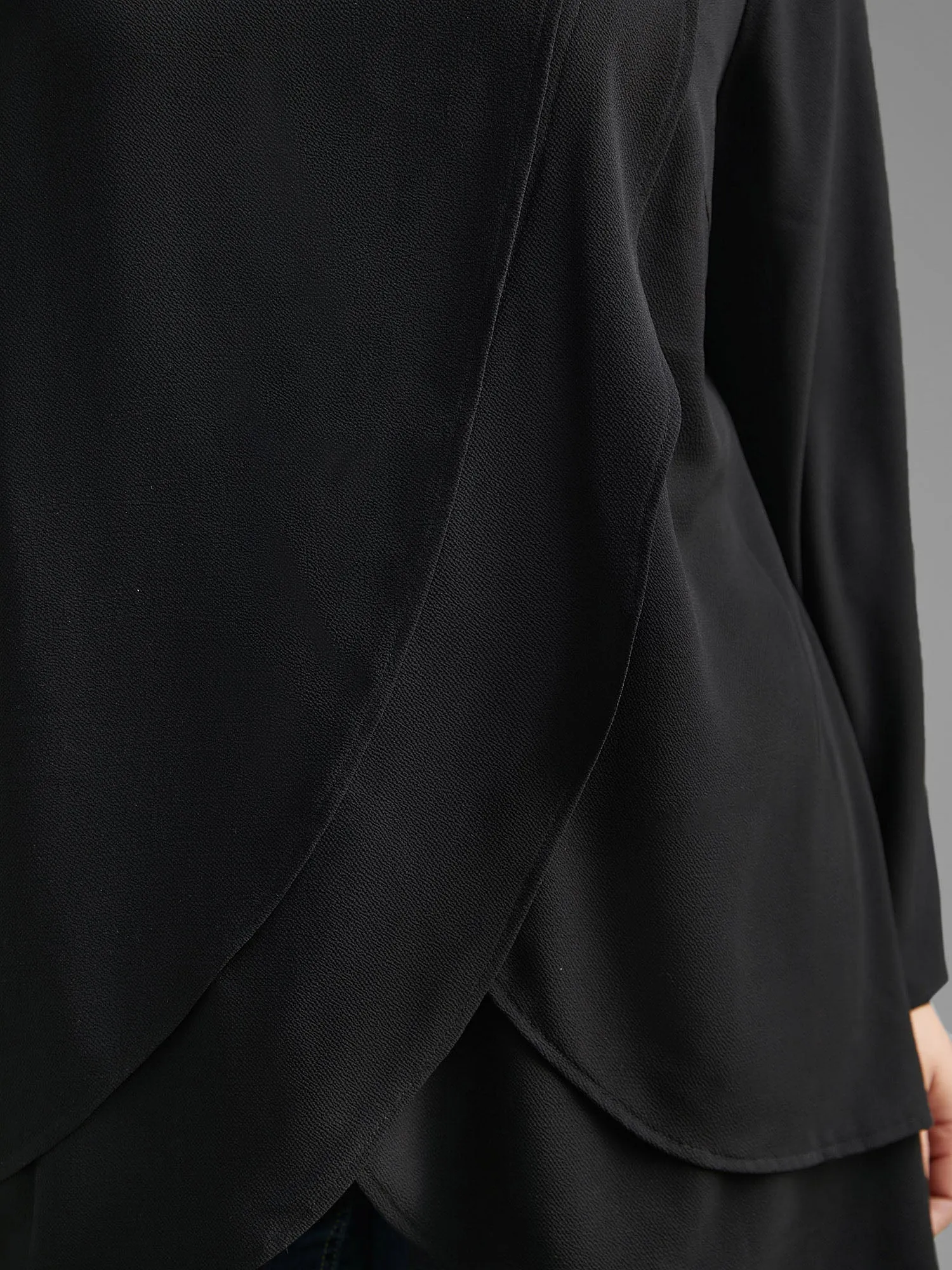 Crew Neck Wrap Tiered Ruffles Blouse sold by Bloomchic product image thumbnail 3