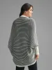 Striped Textured Kimono Collar Dolman Sleeve Cardigan sold by Bloomchic