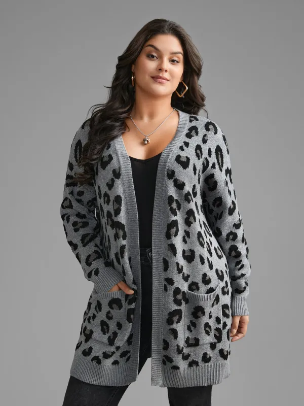 Supersoft Essentials Leopard Print Kimono Collar Cardigan sold by Bloomchic
