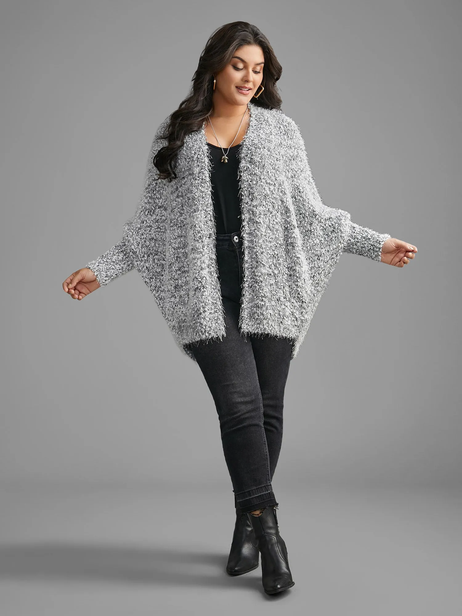Heather Arc Hem Dolman Sleeve Cardigan sold by Bloomchic product image thumbnail 4