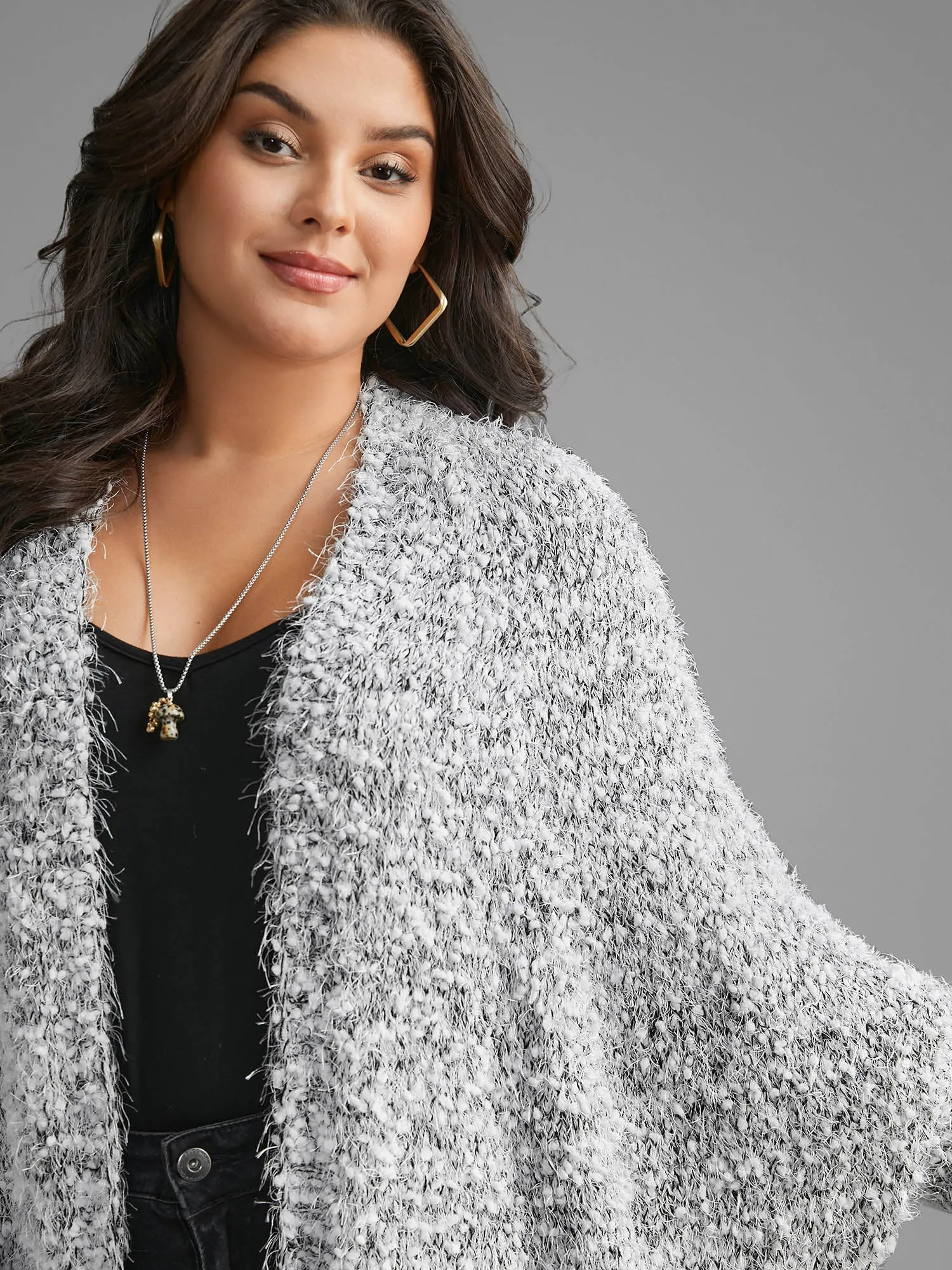 Heather Arc Hem Dolman Sleeve Cardigan sold by Bloomchic product image thumbnail 5