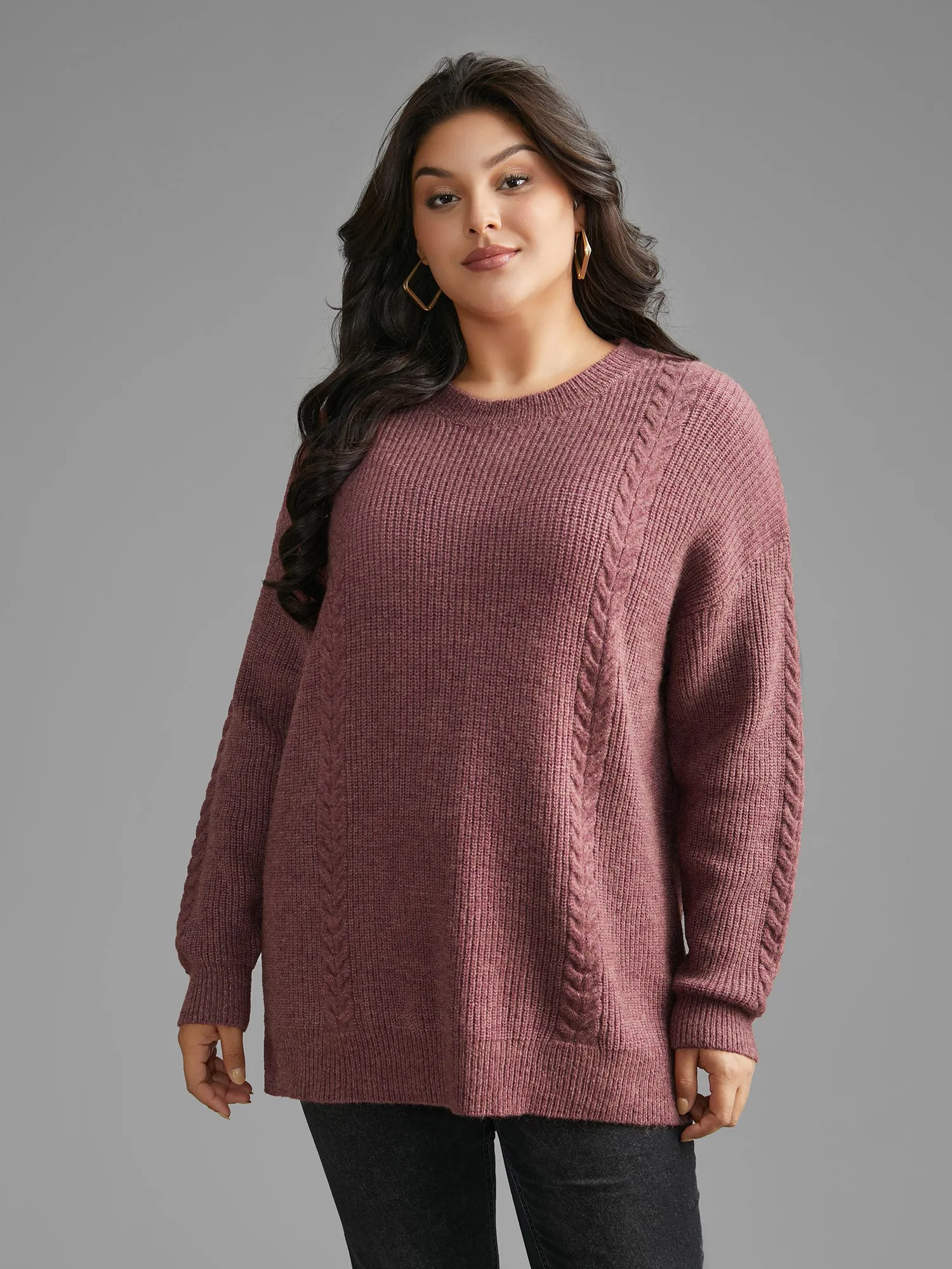 Plain Textured Cable Knit Backless Pullover sold by Bloomchic product image thumbnail 4