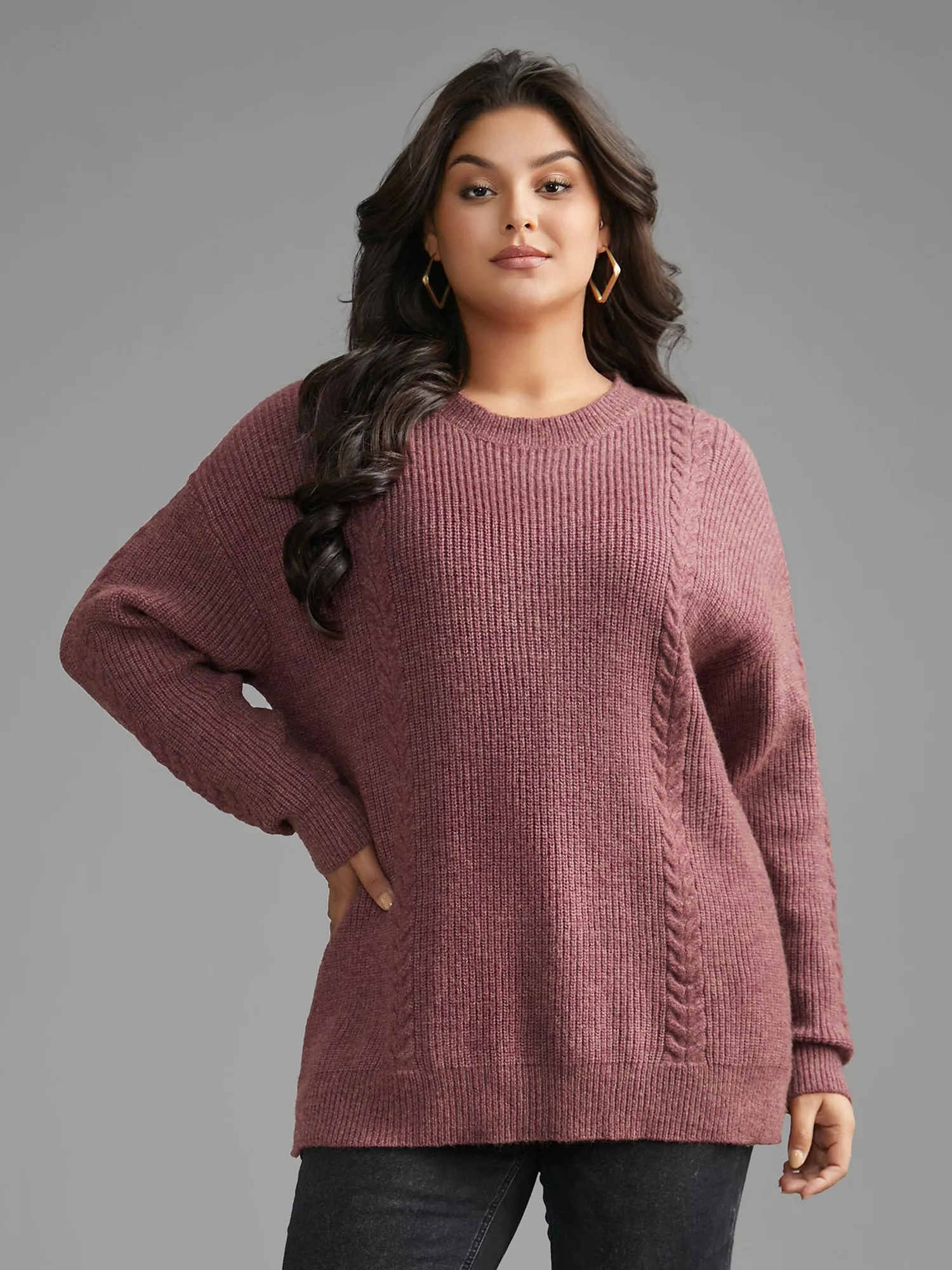 Plain Textured Cable Knit Backless Pullover sold by Bloomchic product image thumbnail 2