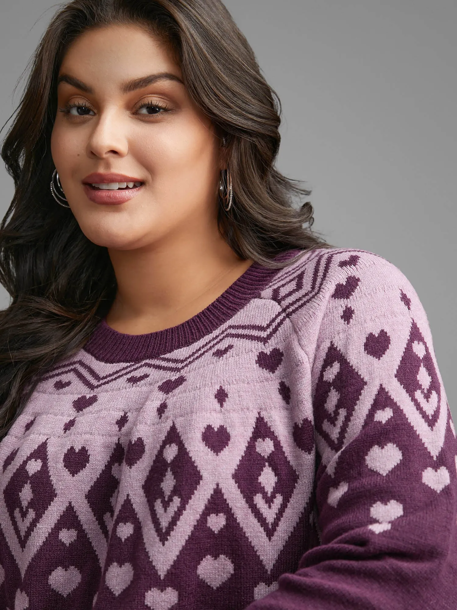 Heart Round Neck Raglan Sleeve Pullover sold by Bloomchic product image thumbnail 5