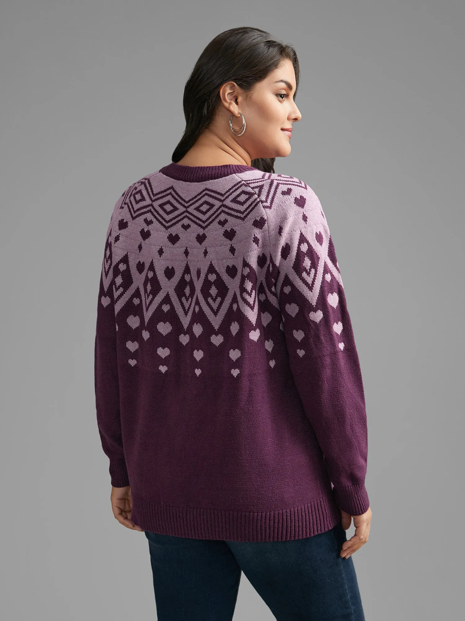 Heart Round Neck Raglan Sleeve Pullover sold by Bloomchic product image thumbnail 2