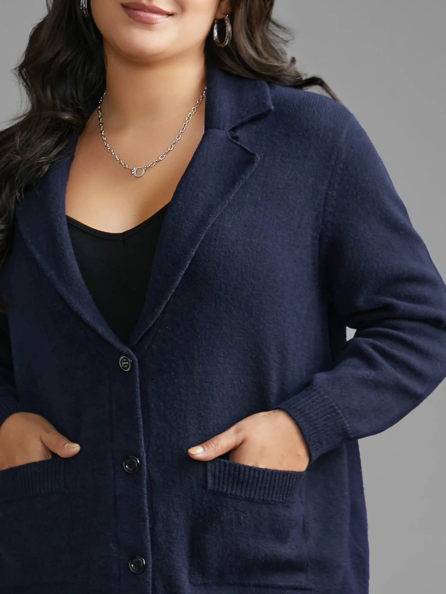 Supersoft Essentials Suit Collar Patch Pocket Cardigan sold by Bloomchic product image thumbnail 4
