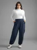 Mid Rise Patched Pocket Carrot Pants sold by Bloomchic
