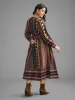 Bandana Striped Lantern Sleeve Midi Dress sold by Bloomchic