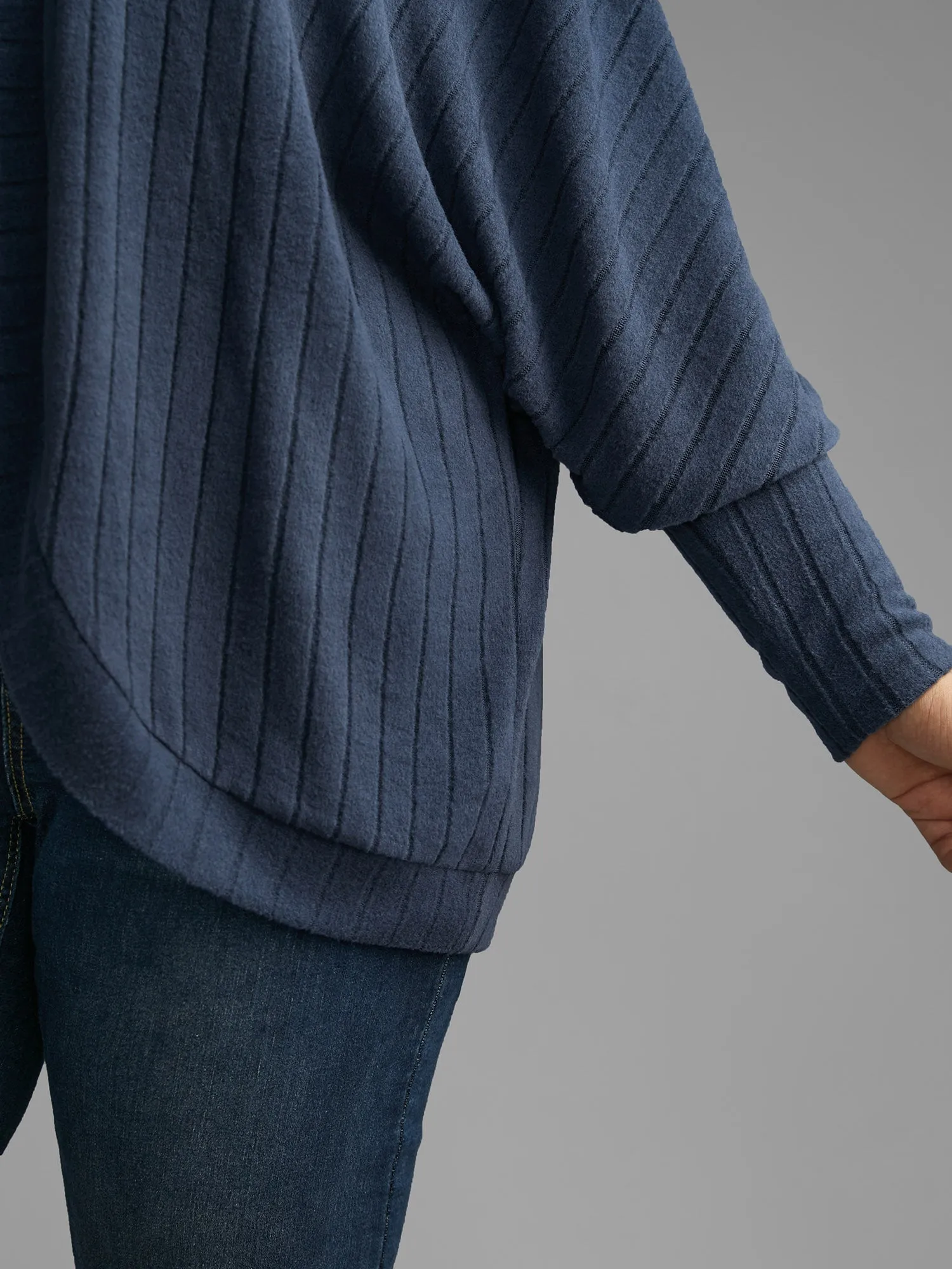 Plain Pit Strip Curved Hem Coat sold by Bloomchic product image thumbnail 5