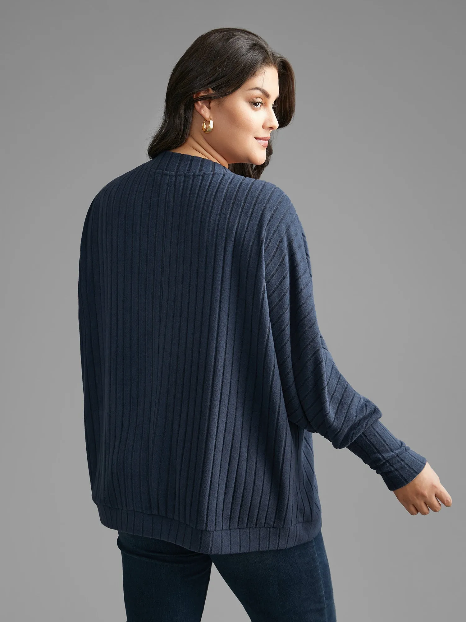 Plain Pit Strip Curved Hem Coat sold by Bloomchic product image thumbnail 4