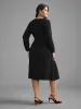 Plain Textured Belted Knit Dress sold by Bloomchic