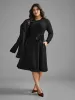 Plain Textured Belted Knit Dress sold by Bloomchic