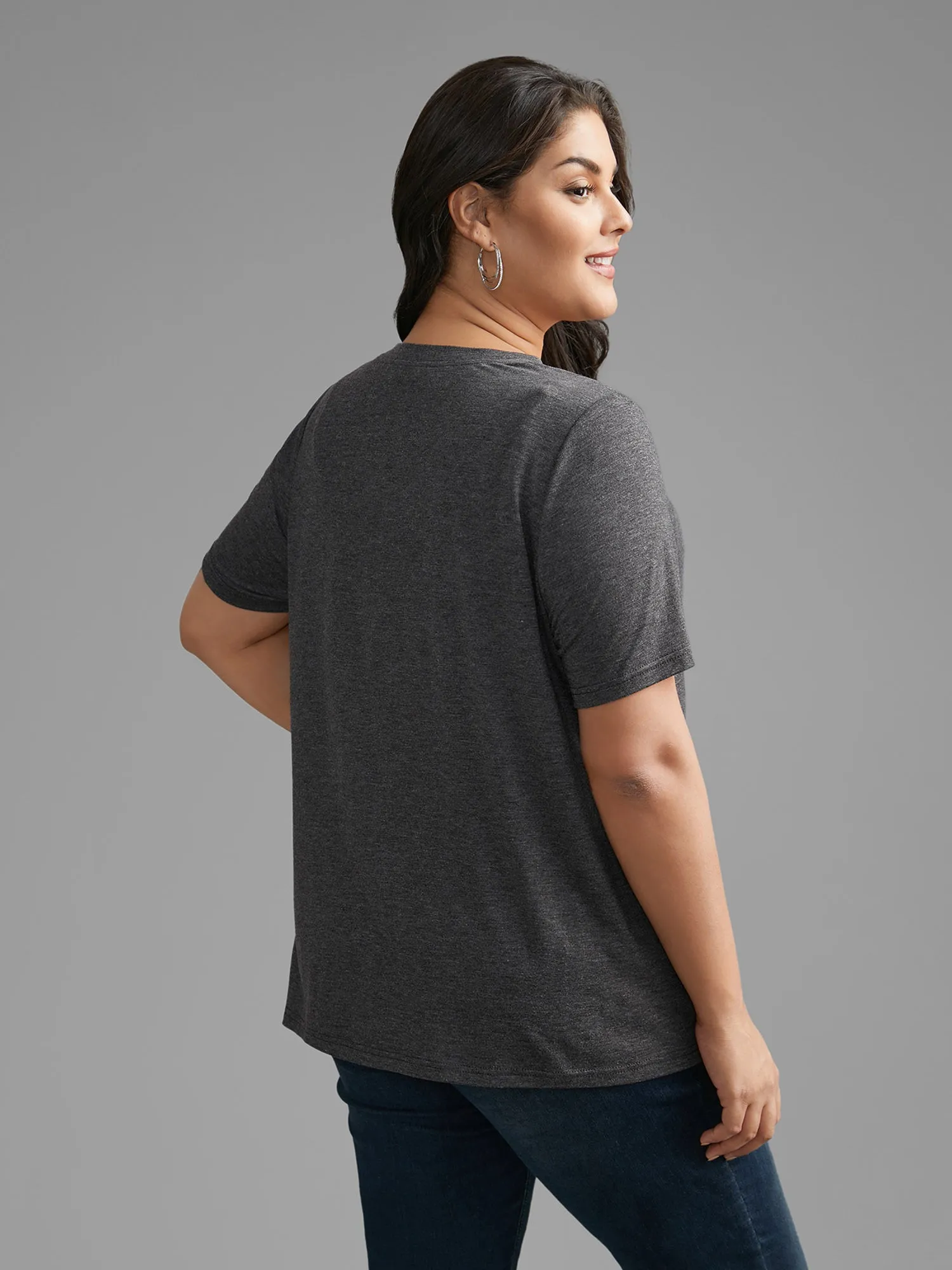 Crew Neck Skull Leopard Print T-shirt sold by Bloomchic product image thumbnail 5