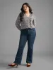 Boho Print Notched Collar Slit Hem Blouse sold by Bloomchic