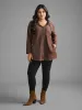 Faux Suede Pocket Hooded Drawstring Jacket sold by Bloomchic