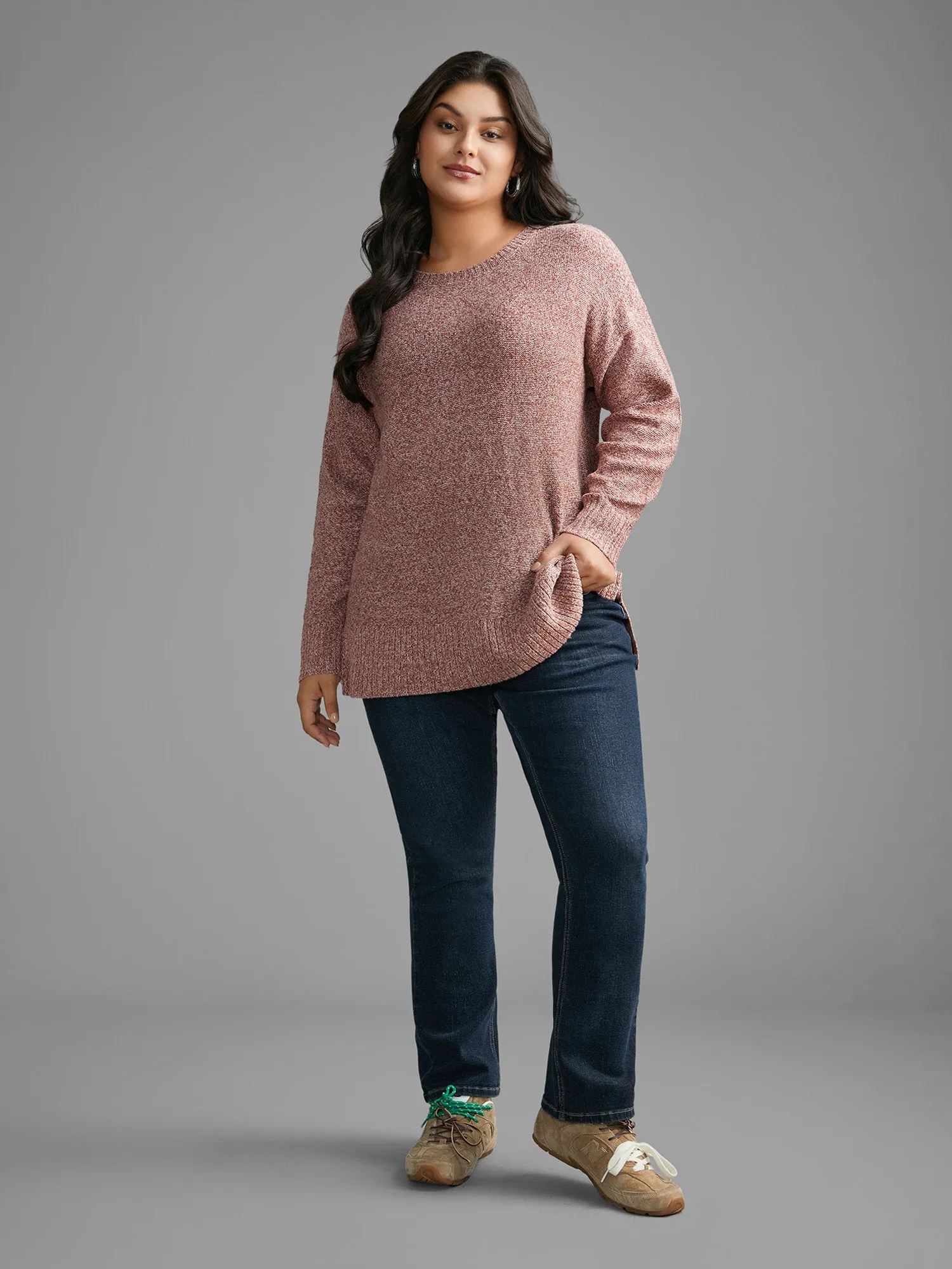 Texture Bowknot Cut Out Slit Hem Pullover sold by Bloomchic product image thumbnail 3