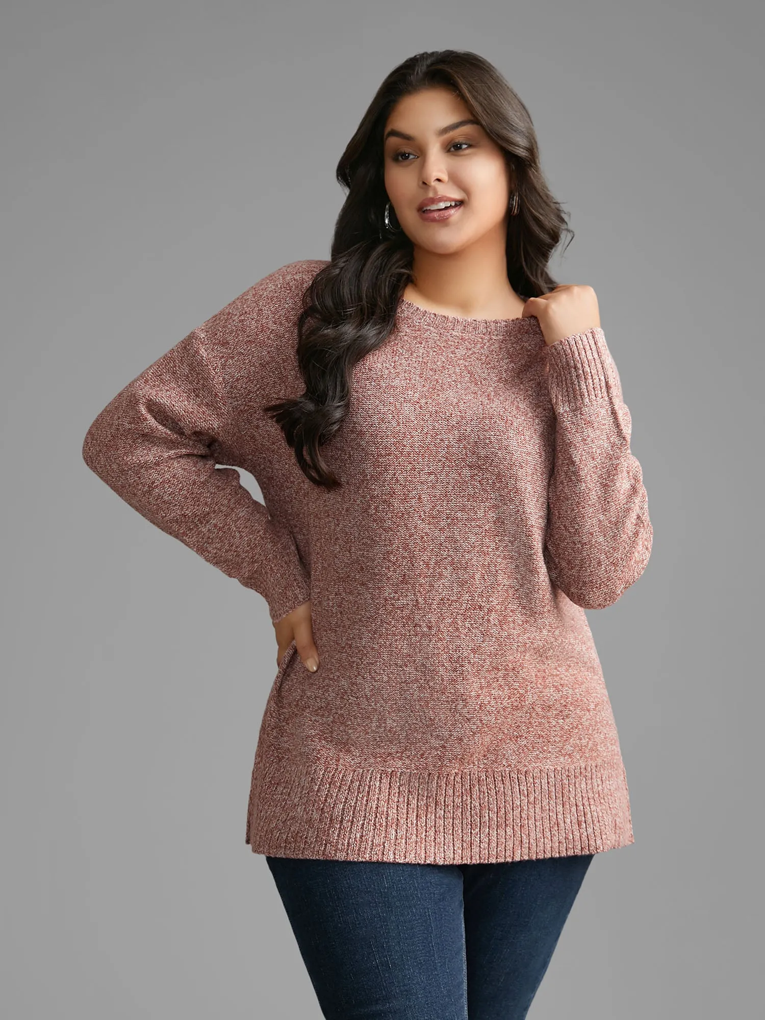 Texture Bowknot Cut Out Slit Hem Pullover sold by Bloomchic product image thumbnail 4