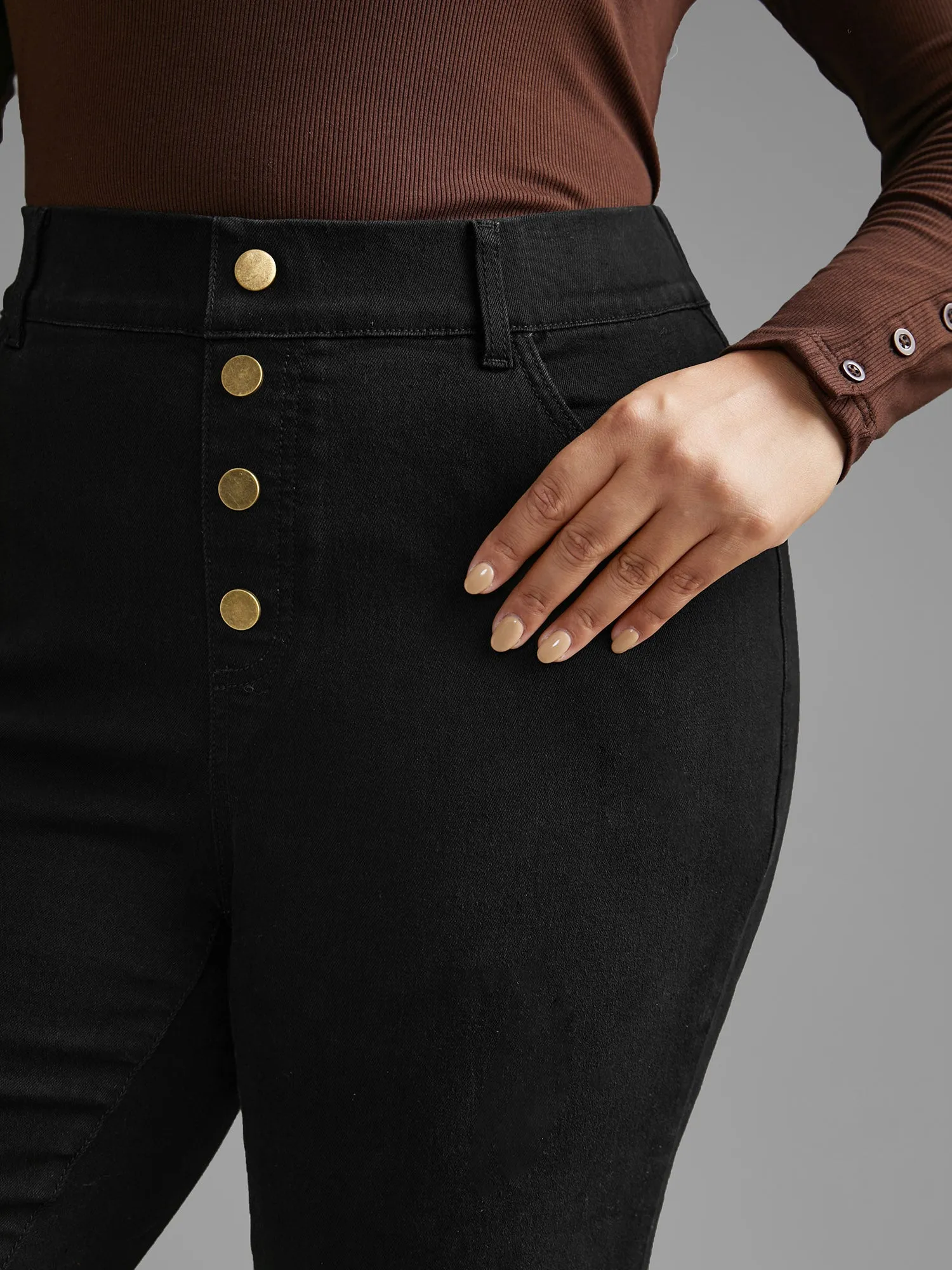 Black Wash Buckle Detail Bootcut Jeans sold by Bloomchic product image thumbnail 3