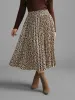 Leopard Print Pleated Elastic Waist Skirt sold by Bloomchic